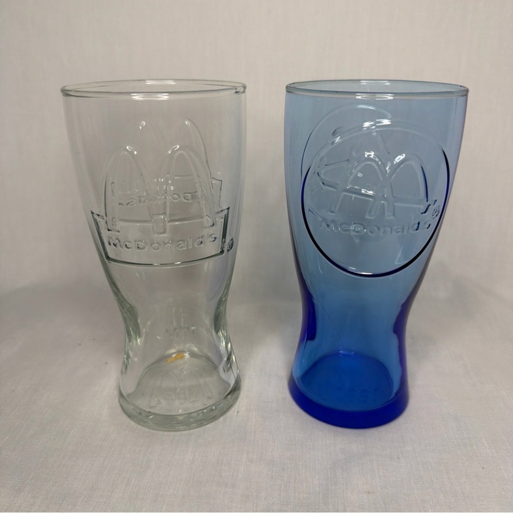 McDonald's Clear and Blue Drinkware Set